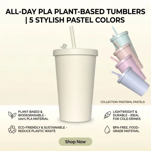 Eco-Friendly PLA Straw Tumbler Cup with Straw