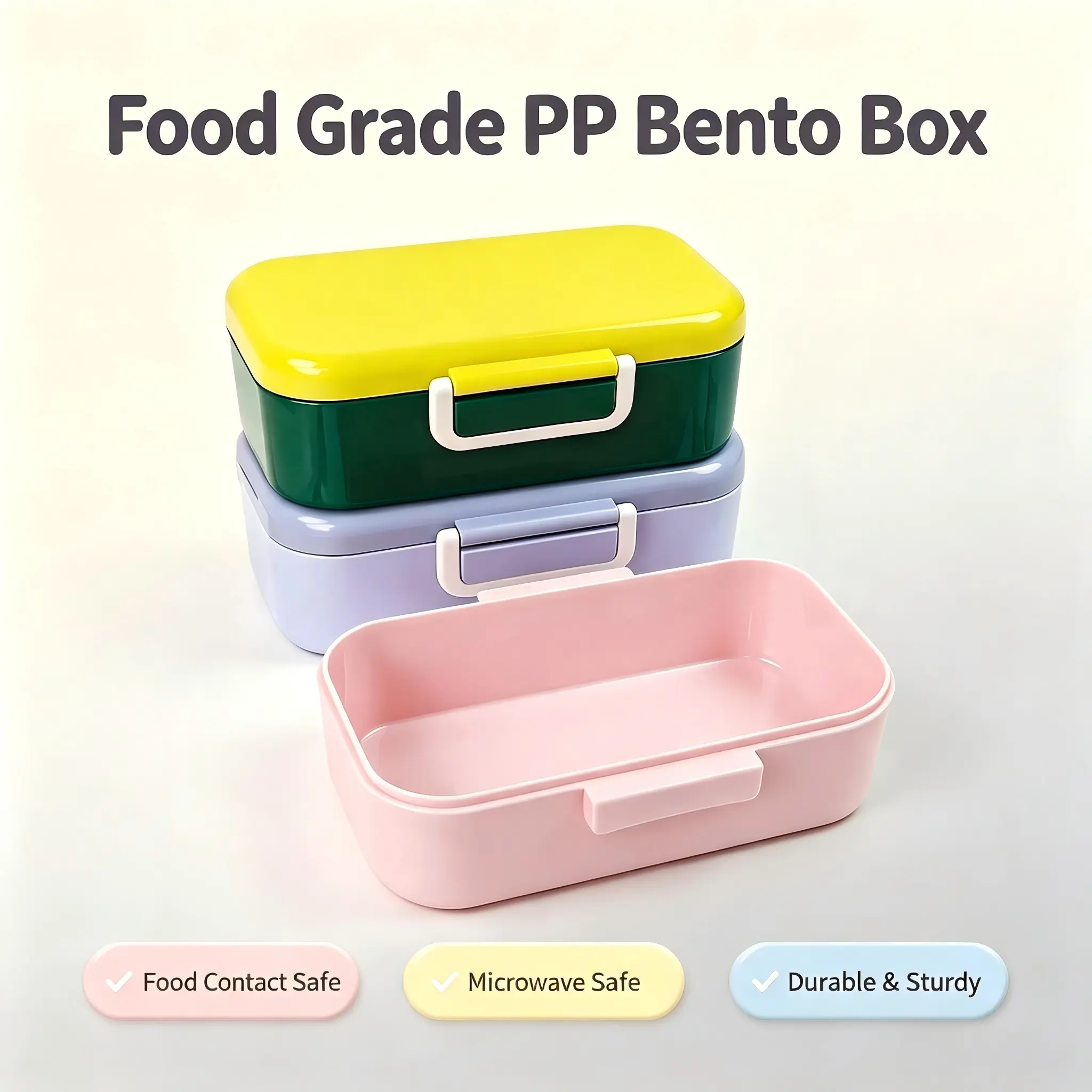 Eco Reusable PP Plastic Bento Lunch Box