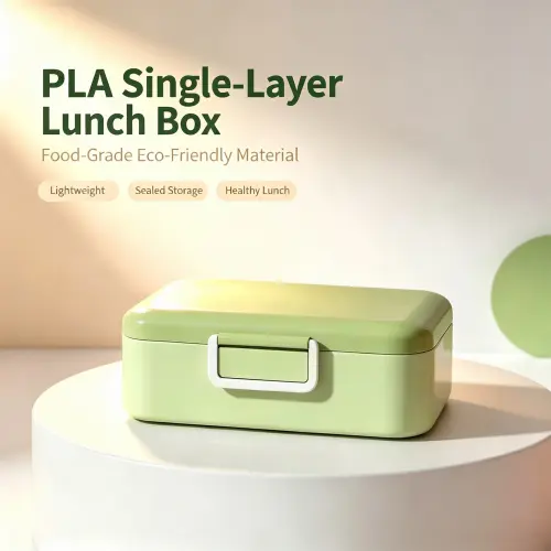 Portable PLA Single Layer Biodegradable Lunch Box Container